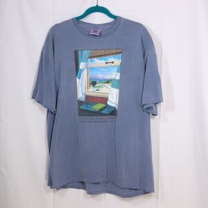 Authentic Pigment‎ T-Shirt XL Blue Mens Bayou City Art Festival Tee